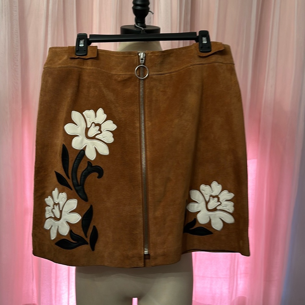 INC printed leather skirt size 12